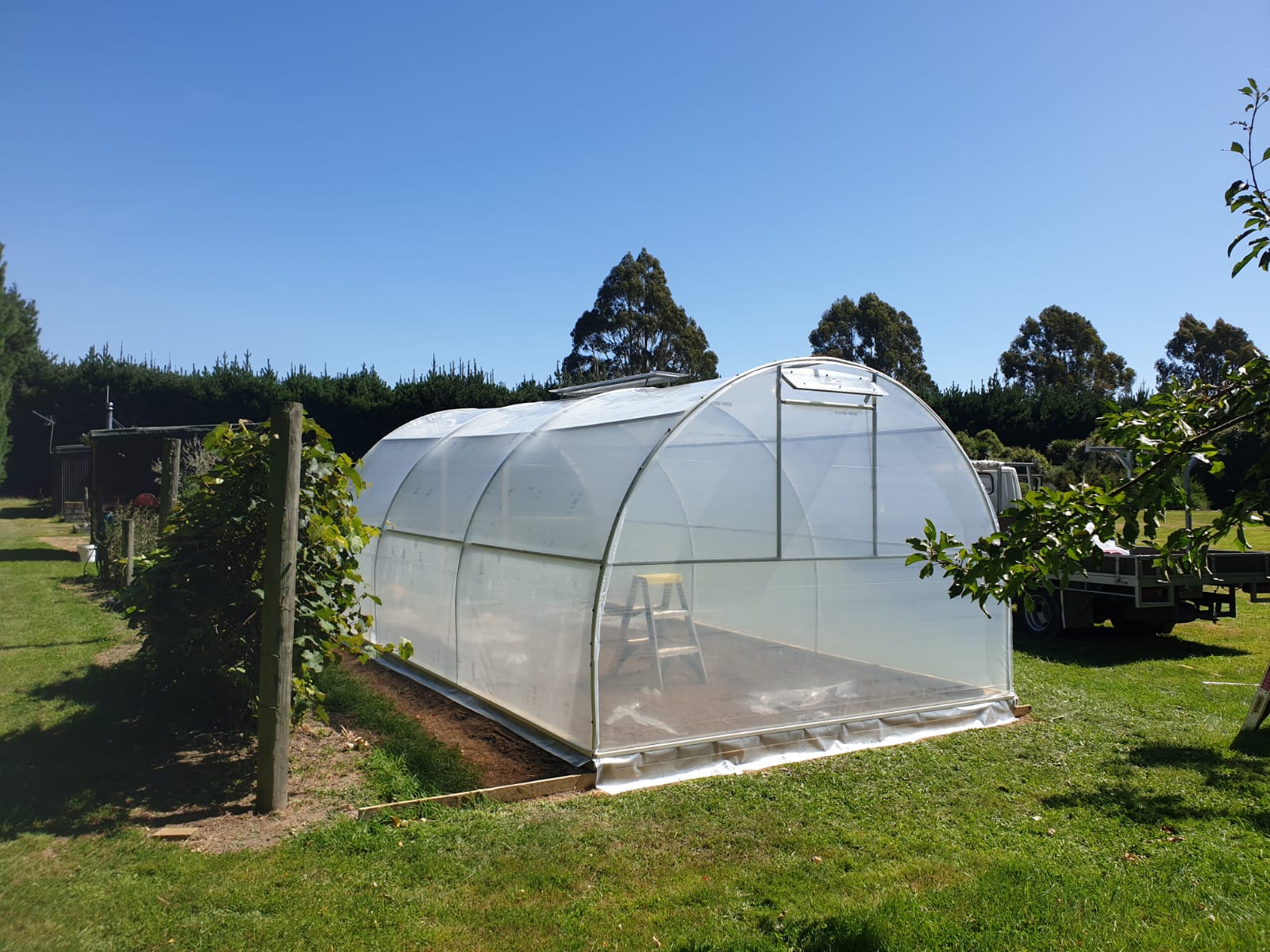 Harford tunnel house installed in a rural setting in North Canterbury